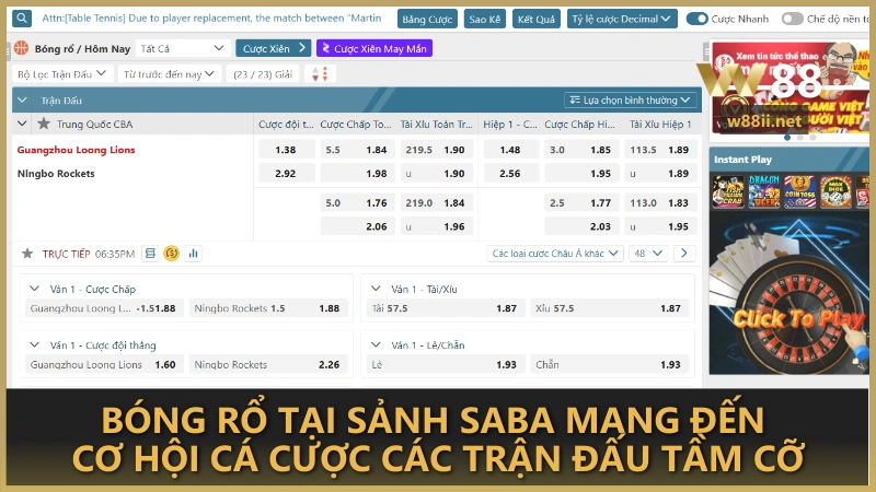 Bóng rổ tại sảnh SABA mang đến cơ hội cá cược các trận đấu tầm cỡ