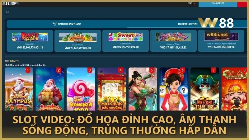 Slot video: Đồ họa đỉnh cao, âm thanh sống động, trúng thưởng hấp dẫn