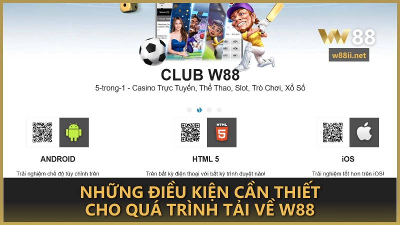 Những điều kiện cần thiết cho quá trình tải về W88